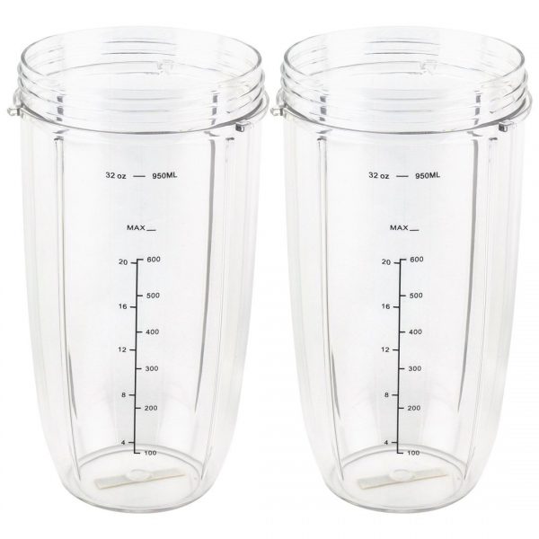 2 Pack 32 oz Tall Colossal Cup Oversized Huge Mug Compatible with NutriBullet 600W 900W Blenders NB-101B NB-101S NB-201