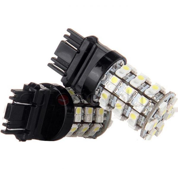 Felji 3157 60 SMD Dual Color Switchback White Amber Turn Signal Led Light Bulbs 3057 2 Pack