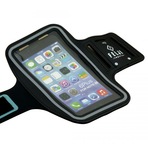 Felji Black Sport Case Bag for Cellphone for iPhone 6 Plus, 6S Plus, 7 Plus, Galaxy, Note 4