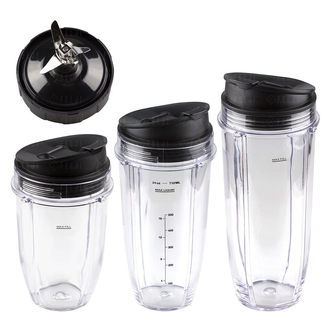 NutriBullet 18 oz & 24 oz Cups + Extractor and Milling Blades + 2 Gaskets  Combo