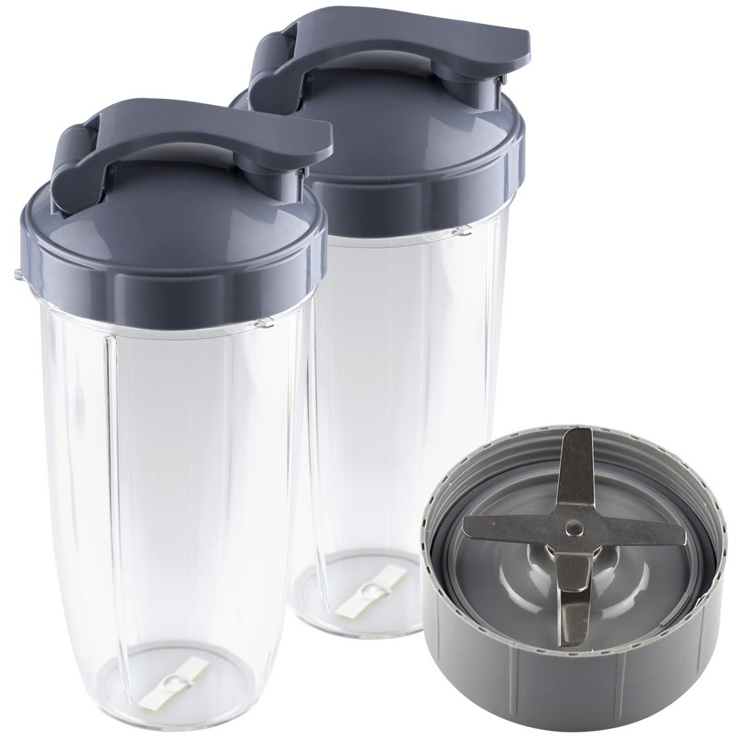 NutriBullet Extractor Blade + 2 32 oz Colossal Cups with Flip Top ToGo