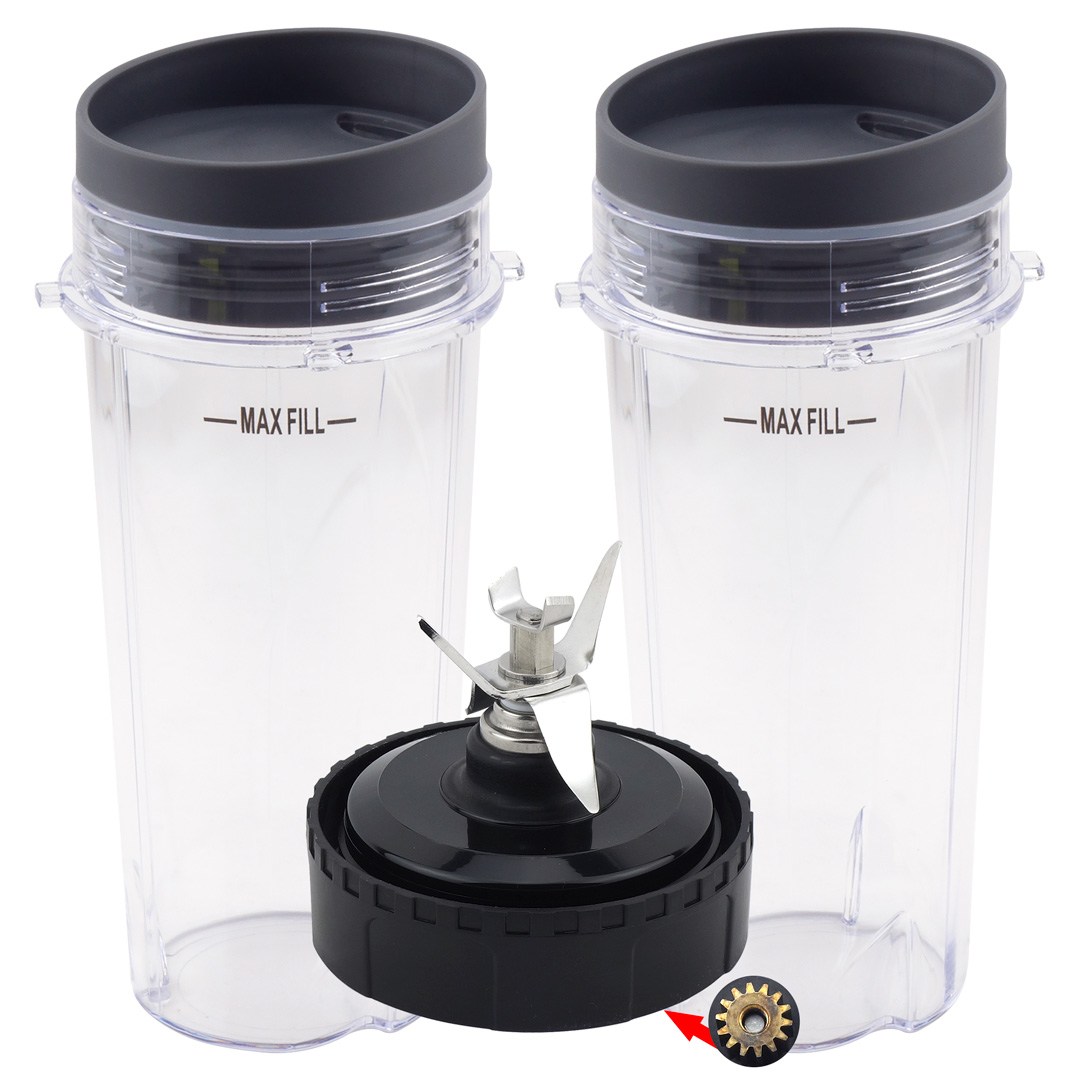 2 Pack 18 oz Cup and To-Go Lid Replacement Parts Compatible with  NutriBullet Pro 1000, Combo and Select Blenders - Felji