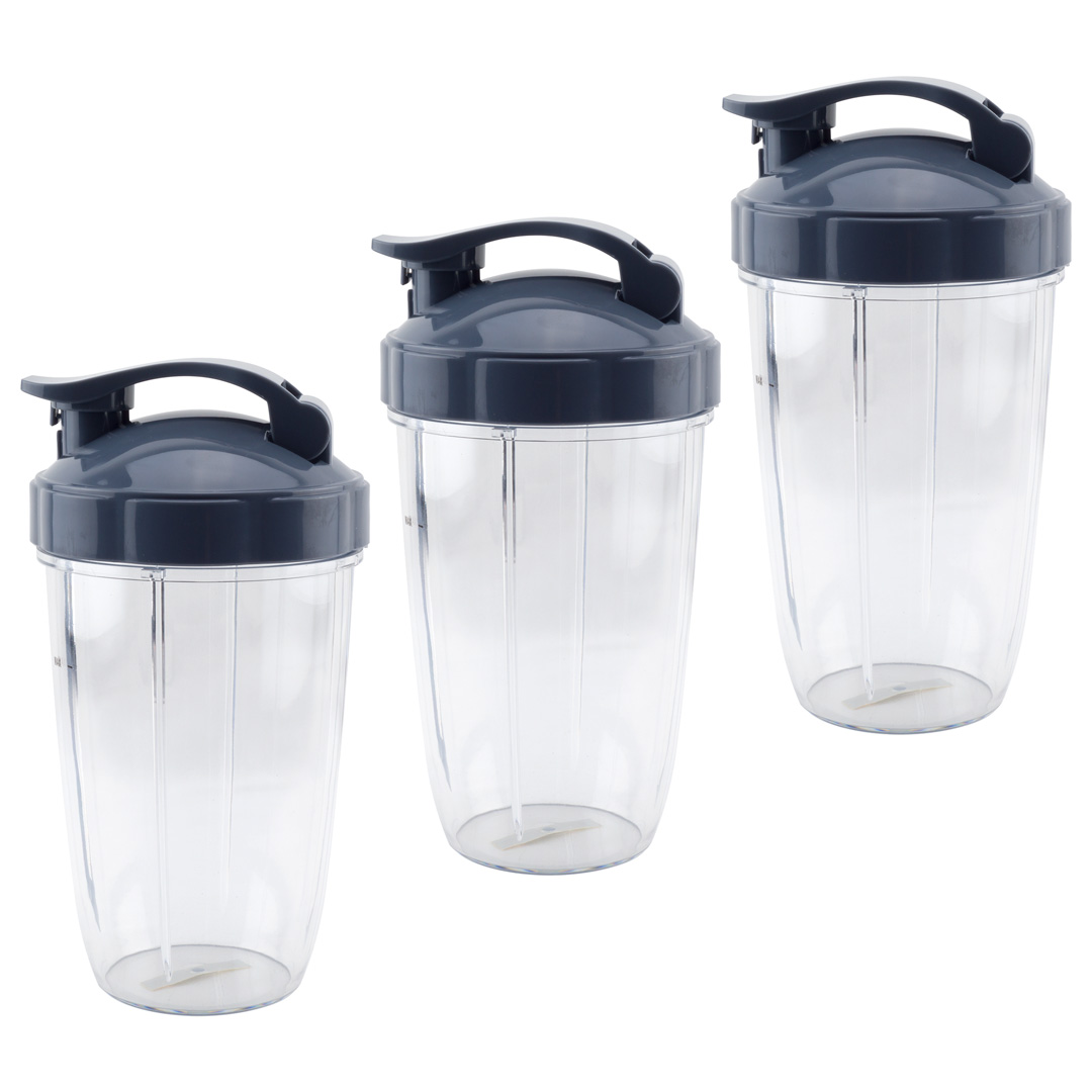 3 Pack 24 oz Tall Cup with Flip Top To-Go Lid and Extractor Blade  Replacement Parts Compatible with NutriBullet Lean NB-203 1200W Blenders -  Felji