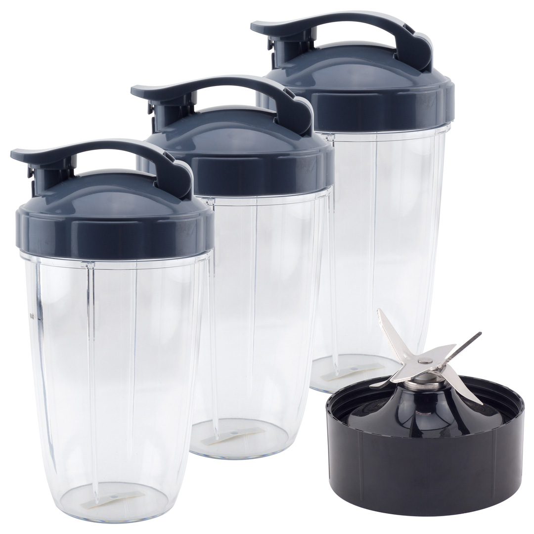 oz Magic Bullet Blender Cups Replacement with Flip Top To-Go Lid and Handle  - 2
