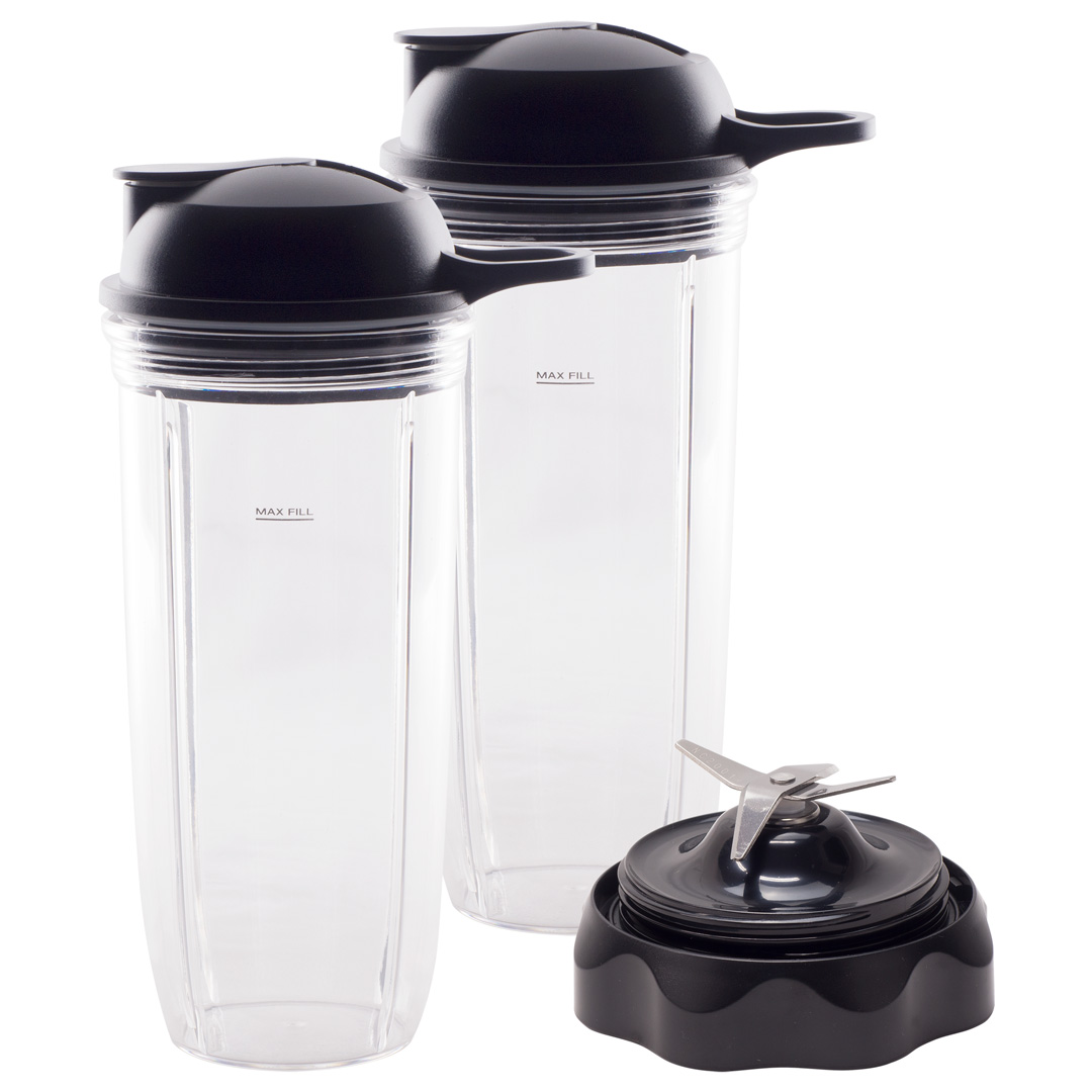 2 Replacement 24 oz Cups with Lid & Extractor Blade [7-FIN ONLY