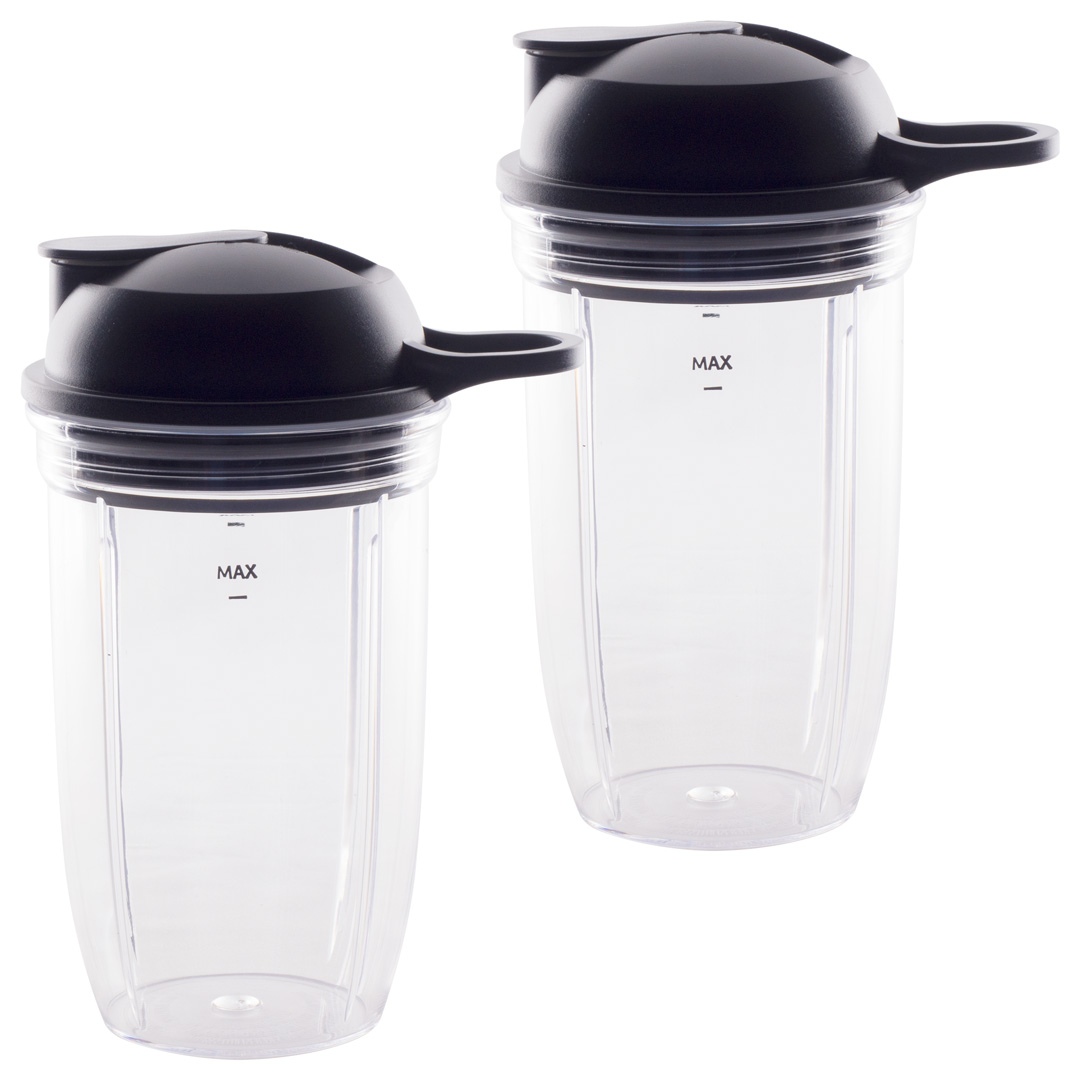 2 Pack 18 oz Cup and To-Go Lid Replacement Parts Compatible with NutriBullet  Pro 1000, Combo and Select Blenders - Felji