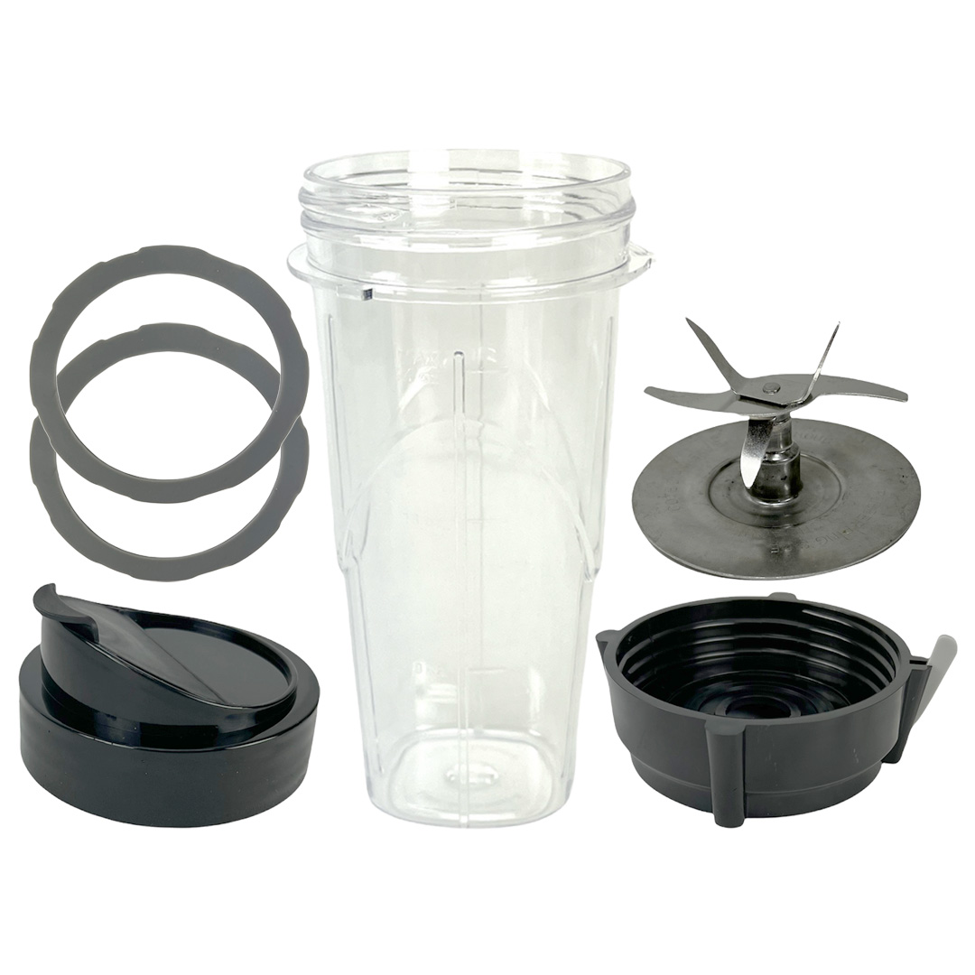 24 oz Handled Cup and To-Go Lid Replacement Parts Compatible with Nutribullet Pro 1000, Combo and Select Blenders