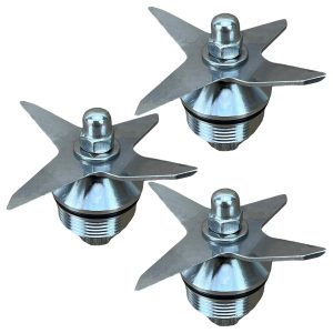 3 Pack Stainless Steel Wet Blade Assembly Replacement Part Compatible with Vitamix Blender 64 oz, 48 oz, and 32 oz Standard Containers
