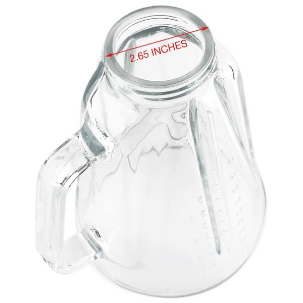 5 Cup 40 oz Round Glass Blender Jar with Lid Replacement Part 3310-656 Compatible with Hamilton Beach Blenders